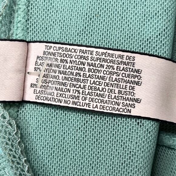 Victoria's Secret Teal Lace Bralette Wireless Lightly Lined Size Medium - Picture 6 of 8